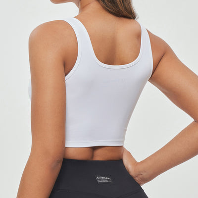 Zip Up Padded Tank - White