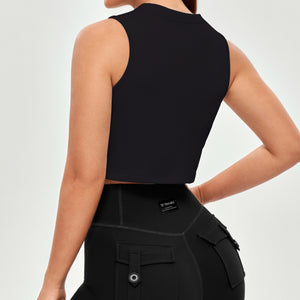 Athletic Crop Top - Black