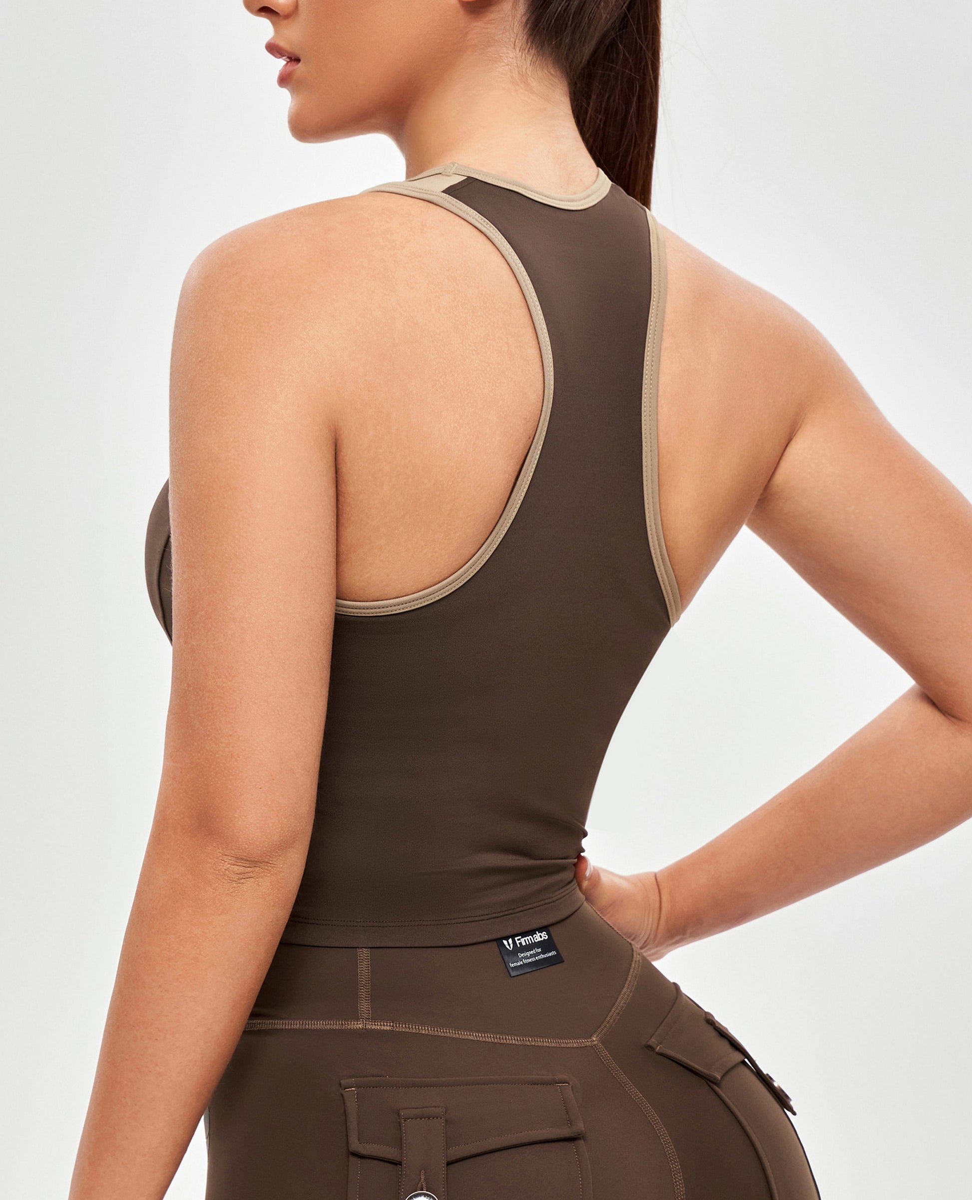 Cutout Tank Top - Dark Brown