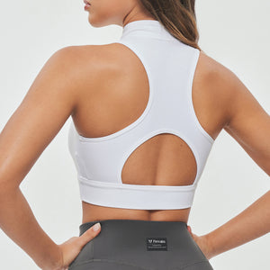 Full Zip Padded Tank - White