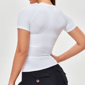 Round Neck Athletic T-shirt - White