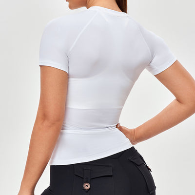 Round Neck Athletic T-shirt - White