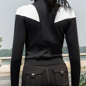 V-Shape Athletic Jacket - White and Black