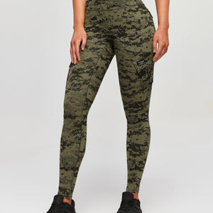 Solo Cargo Leggings - Army Green Camo