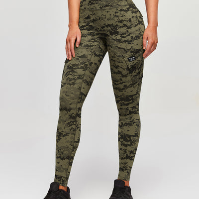Solo Cargo Leggings - Army Green Camo