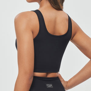 Zip Up Padded Tank - Black
