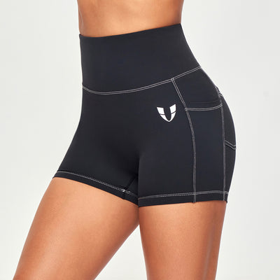 Contrast Stitching Shorts - Black
