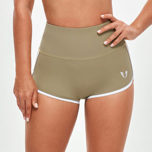 High Waist Short Shorts - Beige
