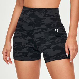 Cargo Short Shorts - Black Gray Camo