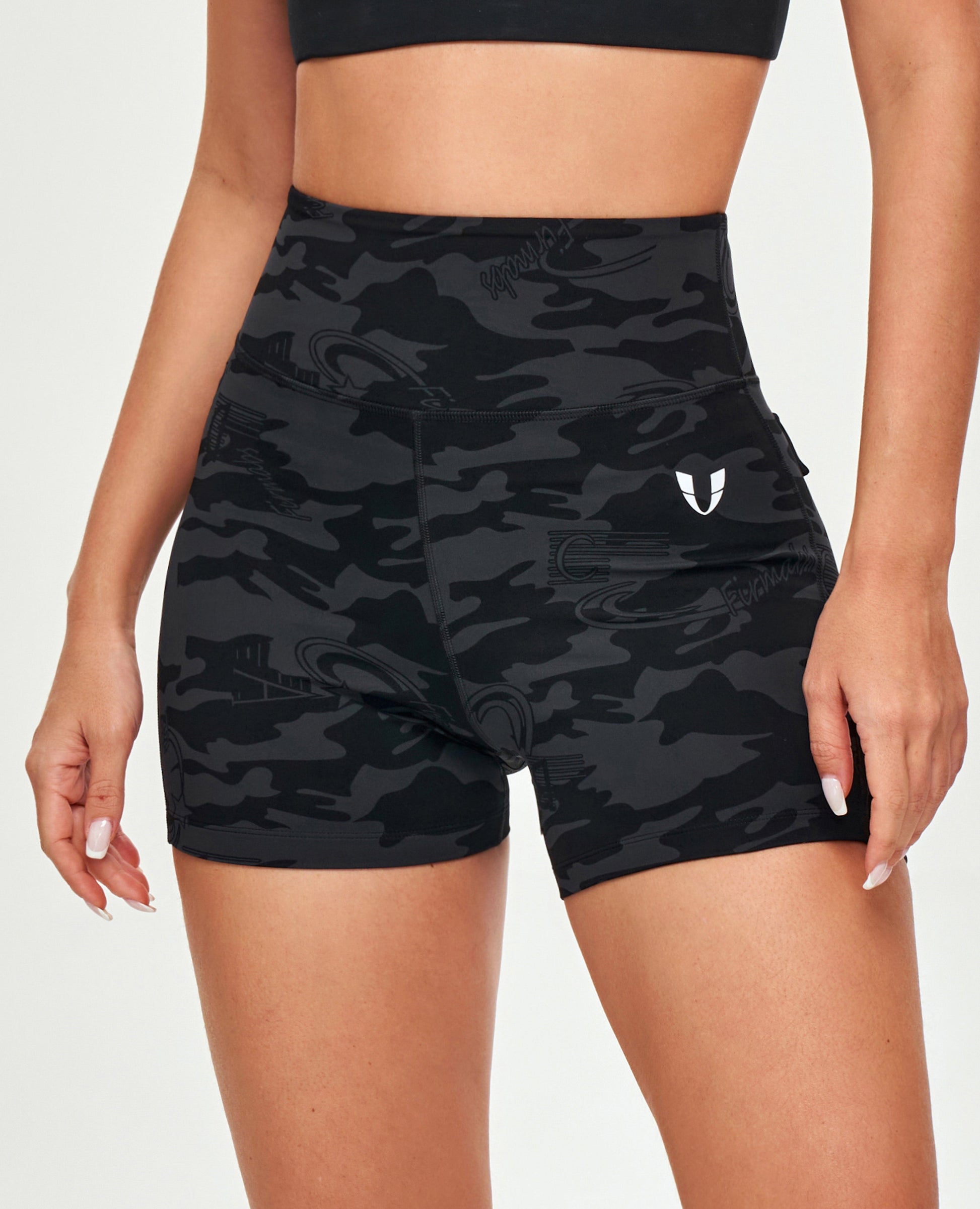 Cargo Short Shorts - Black Gray Camo