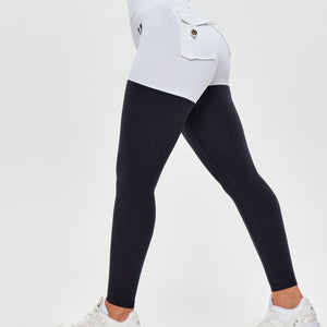 Cargo Athletic Leggings - Black and White