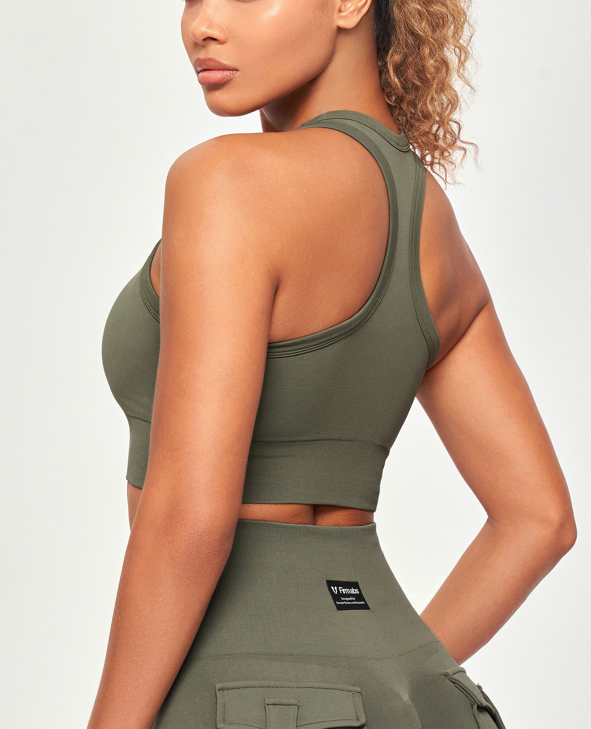 Seamless Padded Tank - Olive Green