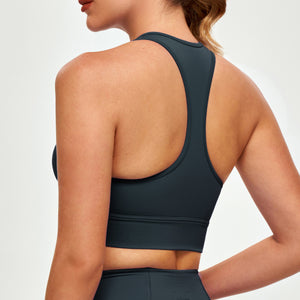 High Neck Sports Bra - Gray