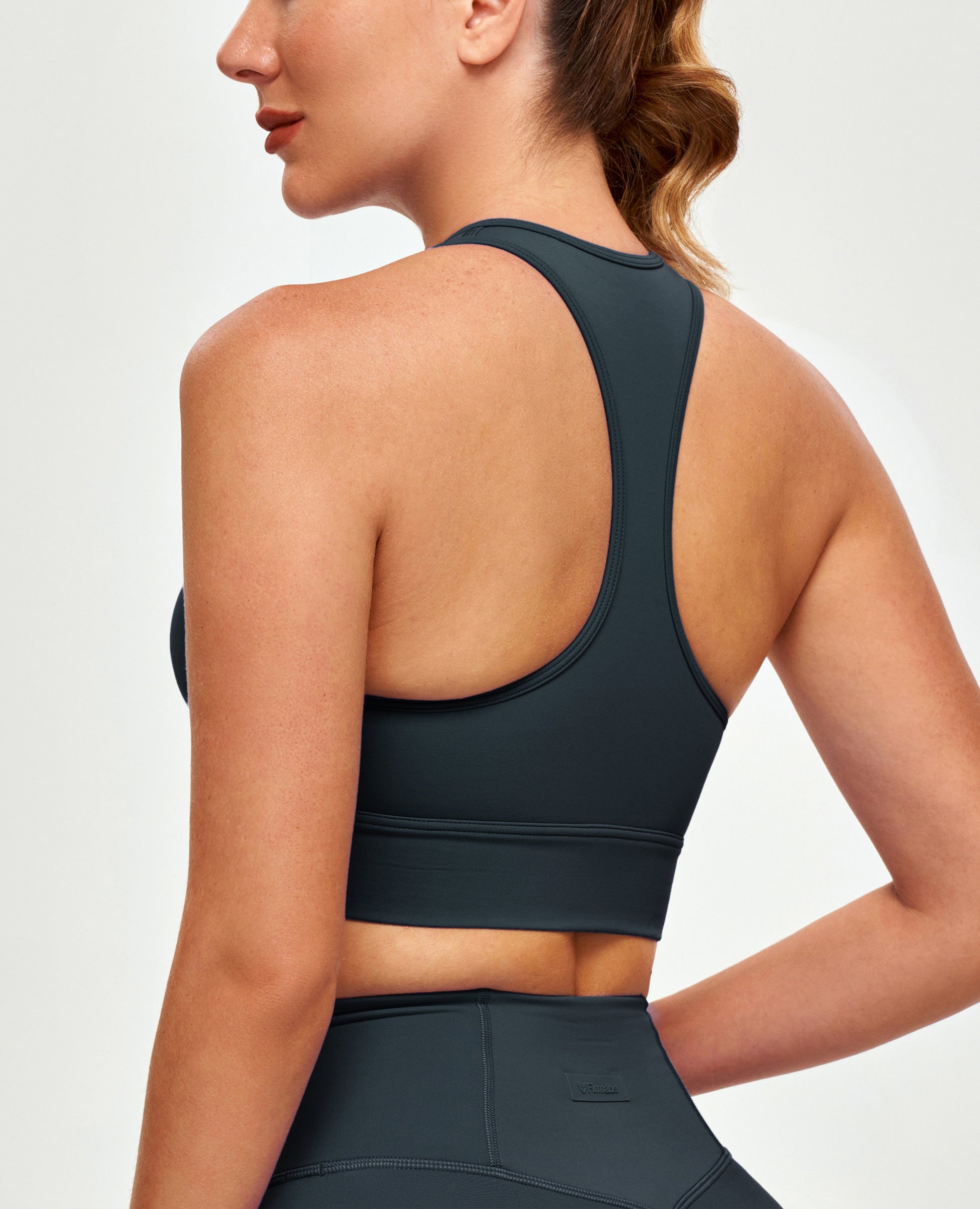 High Neck Sports Bra - Gray