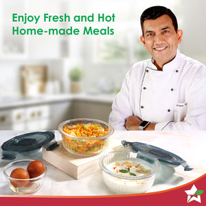 Verona Lunch Box Set of 2 | 400ml Borosilicate Glass.