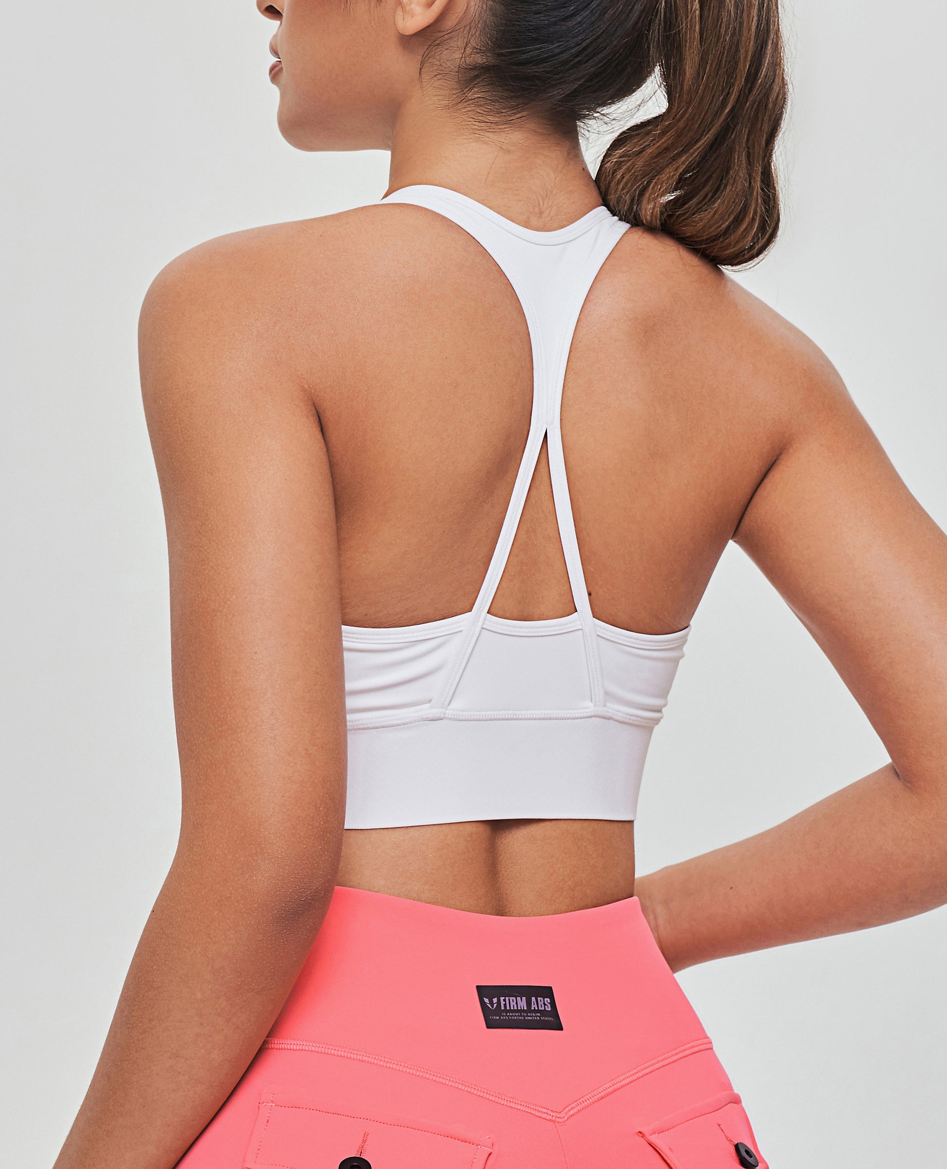 Zip Front Sports Bra - White