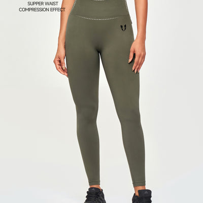Seamless Cargo Leggings - Olive Green