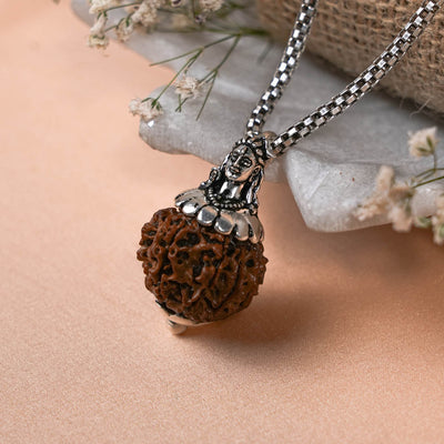 Adiyogi Pendant (11 Mukhi Nepali Rudraksha) With Chain
