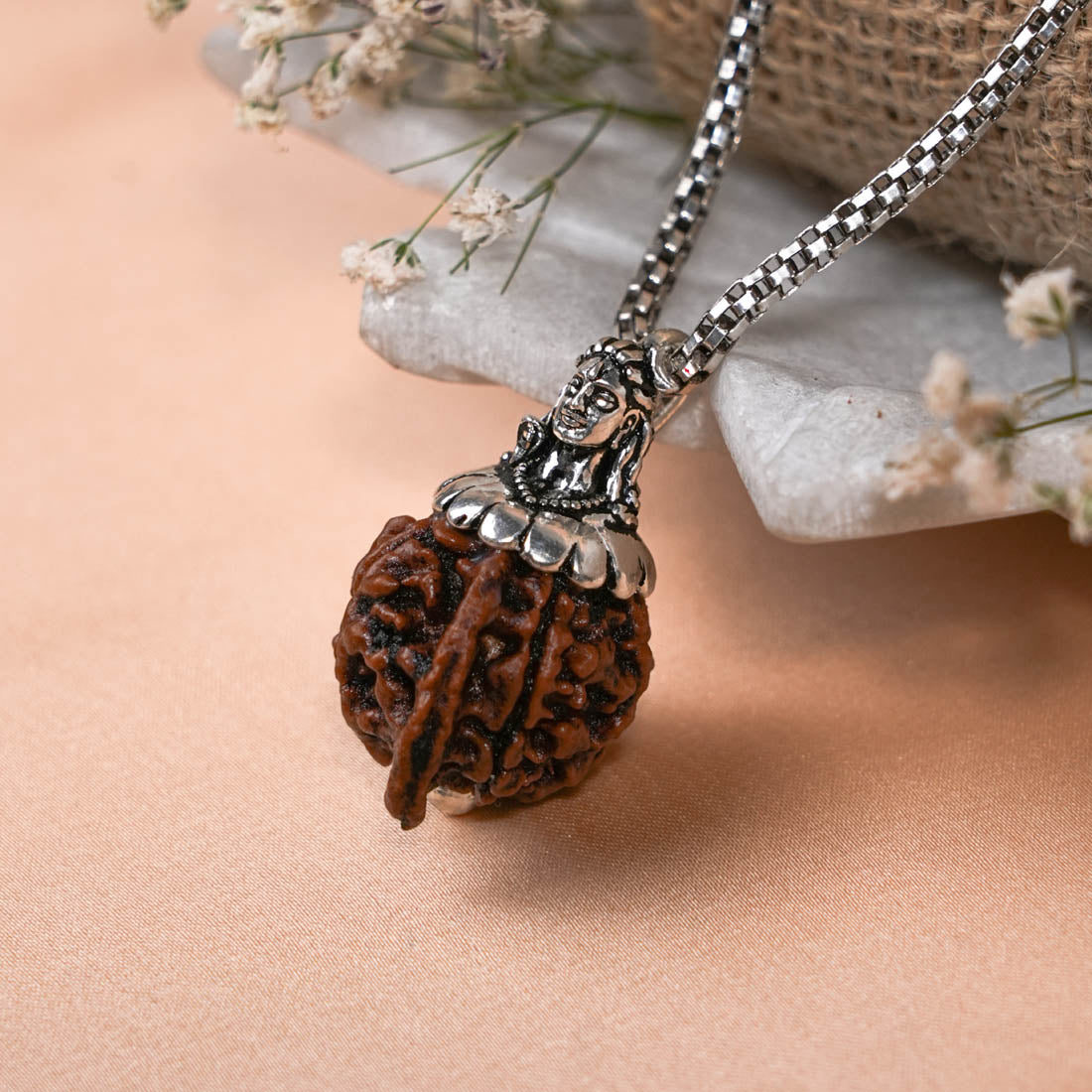 Adiyogi Pendant (Ganesh Mukhi Nepali  Rudraksha) With Chain
