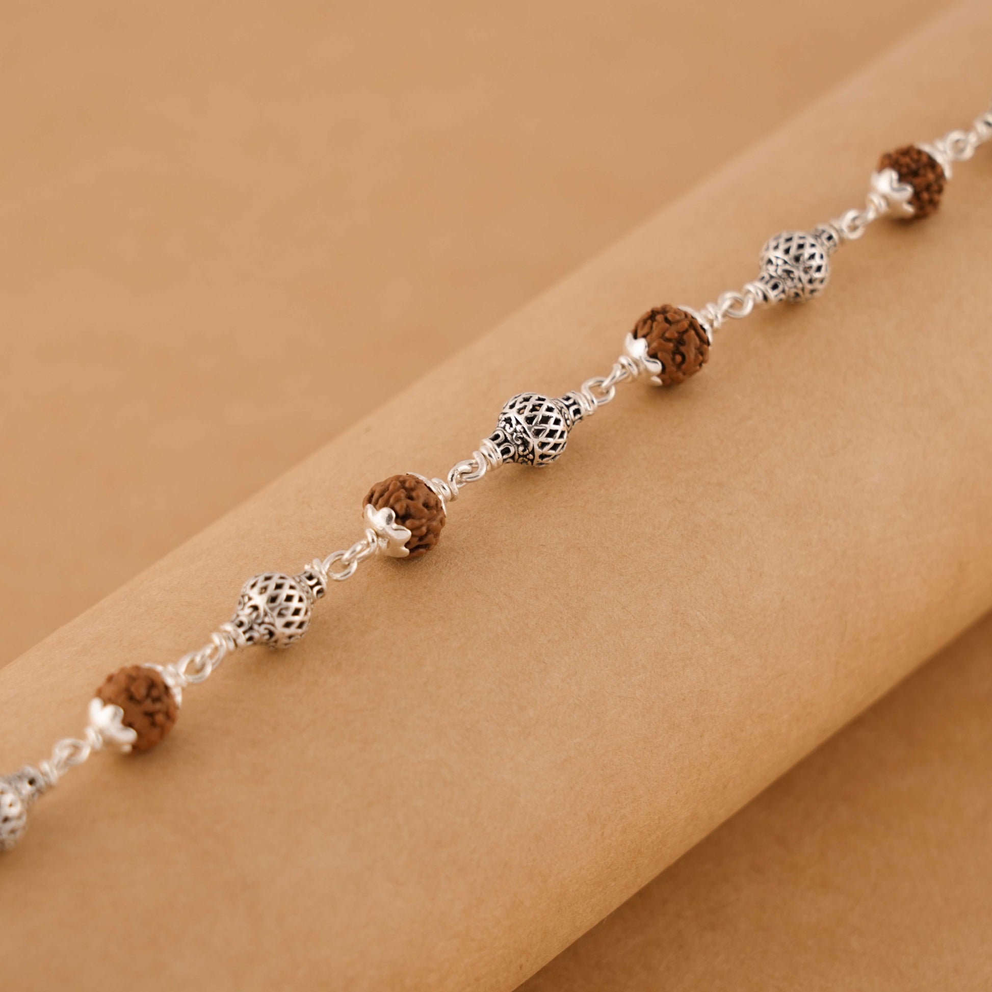Rudraksha Bracelet for Men Silver (Alternate)