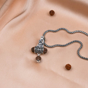 Rudraksha Shiva Pendant with Silver Chain