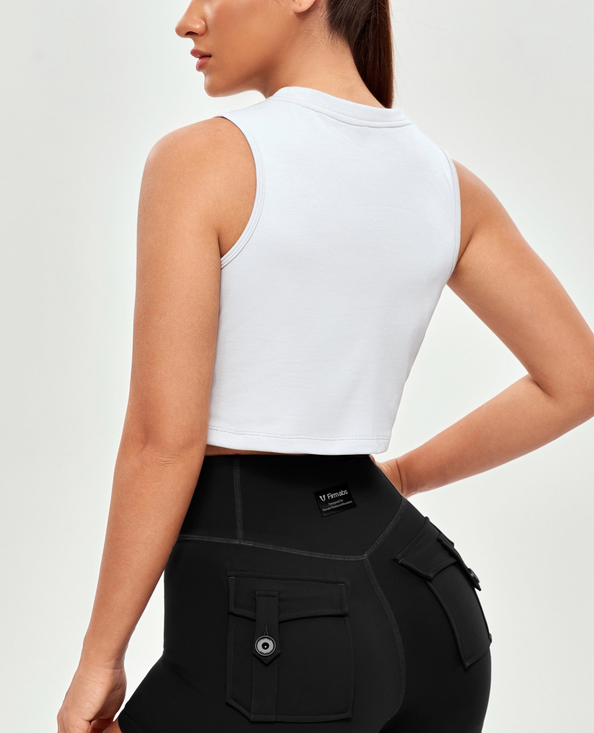 Athletic Crop Top - White