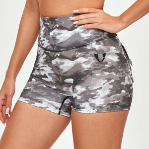 High Waist Cargo Shorts -  Tie Dye Camo
