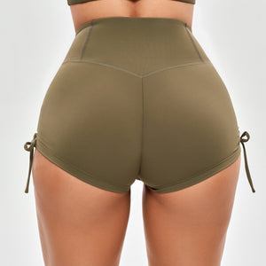 V-waist Scrunch Butt Shorts - Combat Green