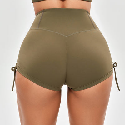 V-waist Scrunch Butt Shorts - Combat Green