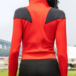 V-Shape Athletic Jacket - Red and Black