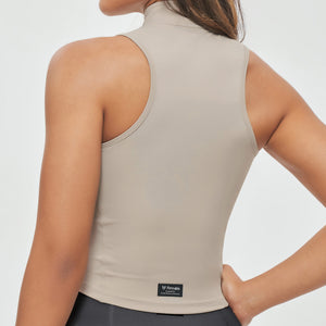 Zip Up Cargo Tank - Khaki