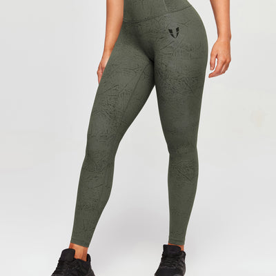 Scrunch Butt Leggings - Moss Green Tie Dye