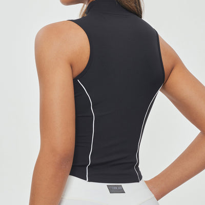 Full Zip Tank Top - Black