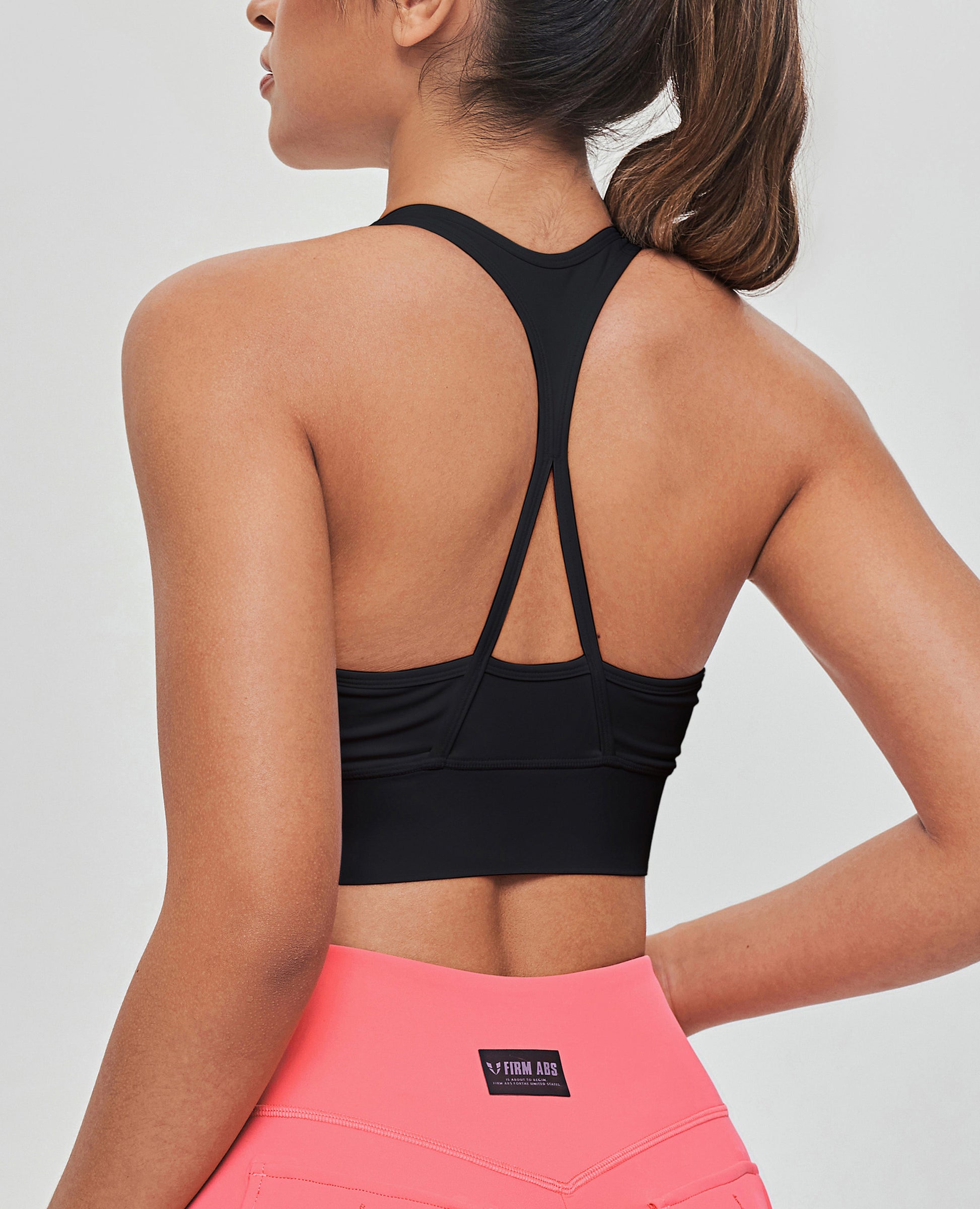 Zip Front Sports Bra - Black