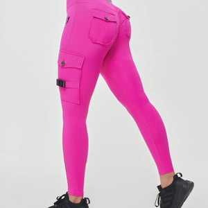 Cargo Fitness Leggings - Fuchsia