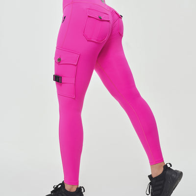 Cargo Fitness Leggings - Fuchsia