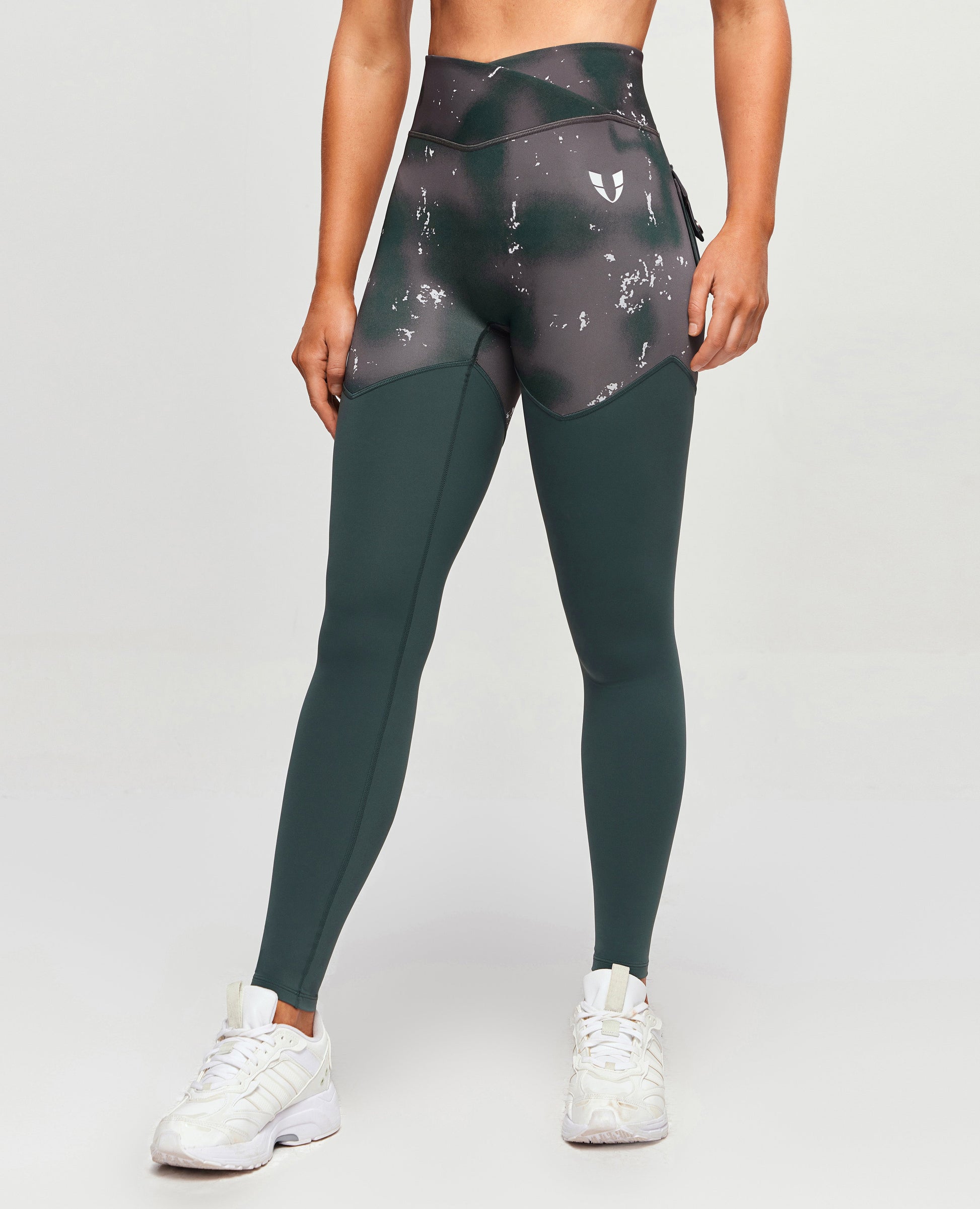 Cargo Power Leggings - Tie Dye and Dark Green