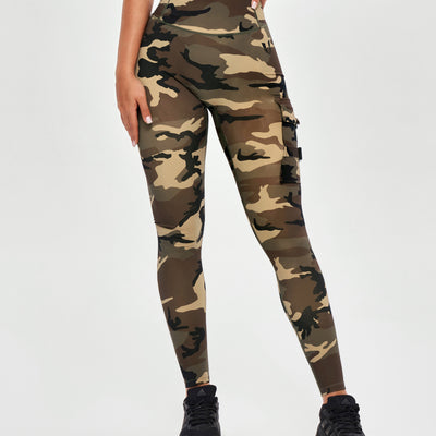 Cargo Fitness Leggings - Earth Camo
