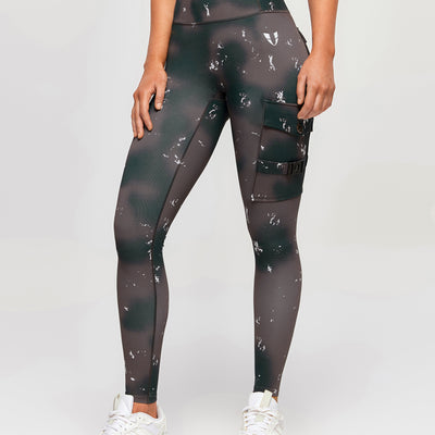 Cargo Fitness Leggings - Phantom Tie Dye