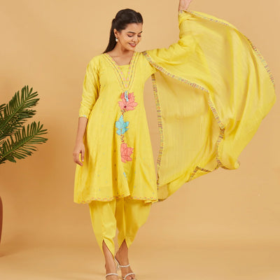 Sunshine Yellow Short Kurta Set