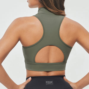 Full Zip Padded Tank - Olive Green
