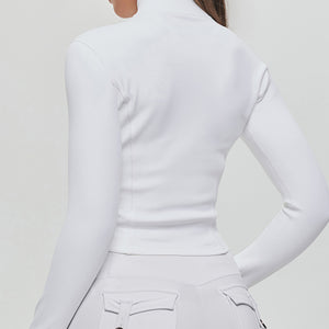 Cropped Cargo Jacket - White