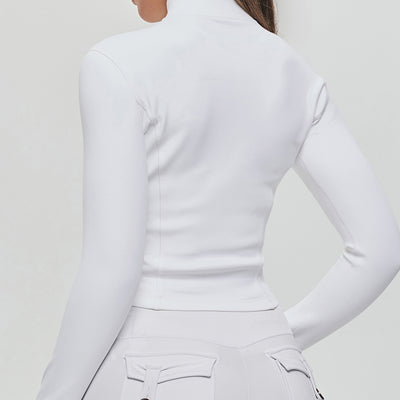 Cropped Cargo Jacket - White