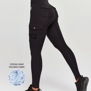 Cargo Fitness Leggings Plus - Black
