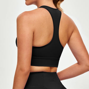 High Neck Sports Bra - Black