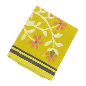 Green Handloom Dhakai Cotton Saree With Floral Motifs