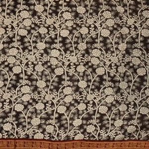 Off White Handloom Kalamkari Cotton Saree With Printed Annam Vine Motifs