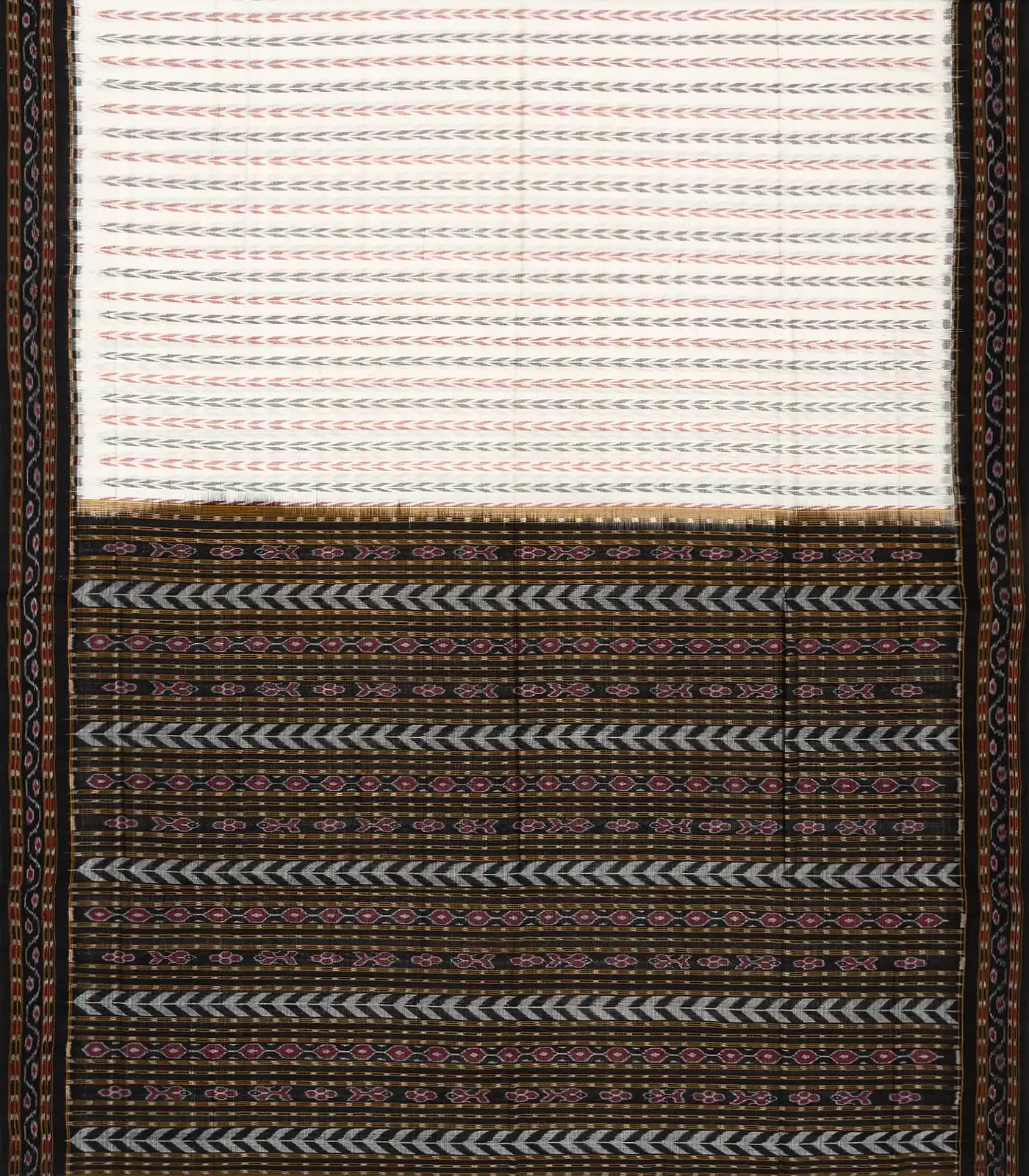 Off White Orissa Cotton Saree With Tie & Dye Motifs