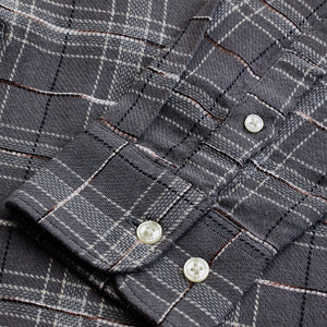 Grey Slub Textured Checks Shirt