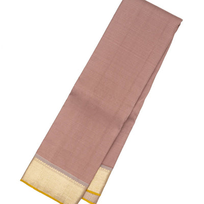 Dusty Pink Handloom Kanchipuram Silk Saree With Silk Checks